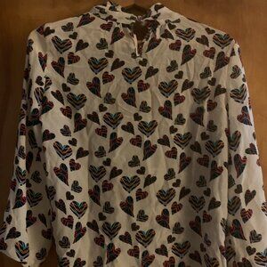100% Silk Hearts Blouse